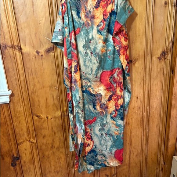 New! MICAS Satin Floral Print Tie Front Skirt - Size Medium - Picture 4 of 8